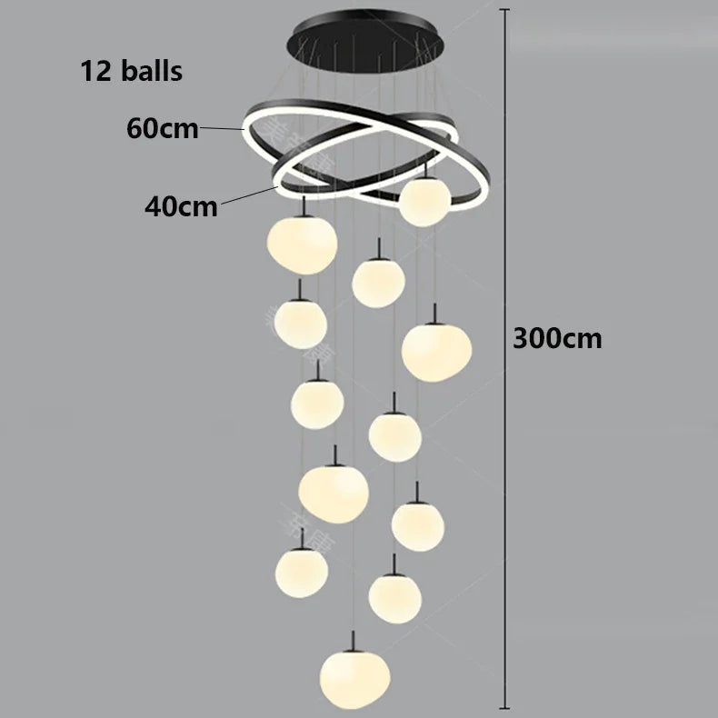 Axyaa Staircase Chandelier Pendant Light for Modern Home Decor & Indoor Lighting