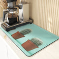 Axyaa Cactus Silicone Coasters Set for Kitchen Table - Absorbent Drying Mat