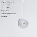 Axyaa Micky Glass Globe LED Pendant Light - Copper Lustre Pendant Lamp
