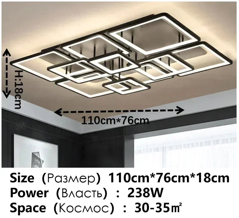 Nordic Black LED Ceiling Lamp for Modern Living Room, Bedroom, Study, Dining Room by Axyaa