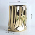 Axyaa Silver Ruffled Flower Vase Porcelain Arrangement Decoration Terrarium Home Décor