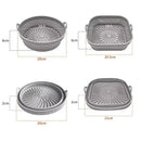 Silicone Air Fryer Tray Liners by Axyaa - Reusable Foldable Mat for Oven Baking