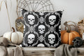 Axyaa Vintage Damask & Skull Pattern Pillow Cover for Sofa, Bedroom & Car