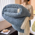 Axyaa Queen Size Wool-Like Throw Blanket for Winter Bedding