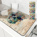Axyaa Halloween Watercolor Branches Drying Mat
