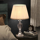 Axyaa Crystal Table Lamp | White Modern Bedroom Bedside Lighting