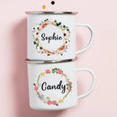 Axyaa Personalized Enamel Flower Mug for Bachelorette Party and Wedding Bridal Shower