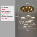 Axyaa Modern LED Lotus Leaf Chandelier with Remote for Apartment Staircase