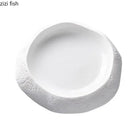 Axyaa Stone Pattern Ceramic Dinner Plate Set