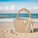 Axyaa Minimalist Woven Handbag - Lightweight, Small Tote for Women, Commuting, Travel & Beach