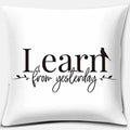 Axyaa Geometric Print Cushion Cover, Black and White, Square Pillowcase