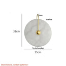 Axyaa Nordic LED Wall Sconce Round Black Iron Marble Light for Home Décor