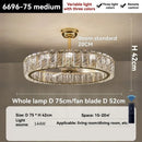 Axyaa Crystal Ceiling Fan Chandelier: Modern Bedroom Fan Light, Silent Design