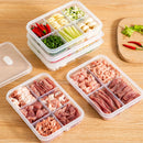 Axyaa 4/6-Grid Fridge Fresh-Keeping Box with Lid - Reusable Food Storage Container