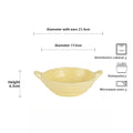 Axyaa Ceramic Binaural Bowl, Matte Finish, Japanese Style, Soup Noodle Salad Tableware