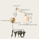 Axyaa French Cream Resin LED Wall Light with Pull Chain Switch - Vintage Copper Wandlamp