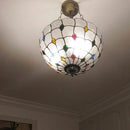Axyaa Stained Glass Pteris Pendant Lamp Chandelier - Decorative Ceiling Hanging Light
