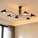 Axyaa Leaf Black Metal Chandelier Pendant Light for Modern Kitchen Dining Room