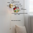 Axyaa Kids Bedroom Nordic Glass Wall Lamp, LED Square Light for Bathroom Mirror