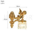 Axyaa Brass Angel Pendant Chandelier with Crystal Flower Wall Sconce Light