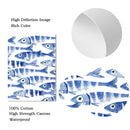 Blue Sardine Abstract Canvas Painting Wall Art Print Modern Home Decor by Axyaa
