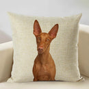 Axyaa Nordic Dog Decorative Cushion Cover 45x45cm, Linen Sofa Pillow Cover