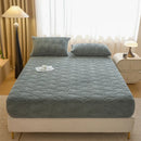 Axyaa Winter Coral Fleece Fitted Sheet - Plush Warm Bed Linen for Double Queen King Beds