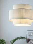 Axyaa Nordic White Fabric Pendant Lights Chandelier - Minimalist LED Lamps for Home Decor