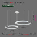 Axyaa Modern LED Chandeliers Metal Rings Pendant Lights for Home Decor