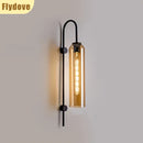Axyaa Blue Glass Tube LED Wall Lamp for Bedroom & Living Room