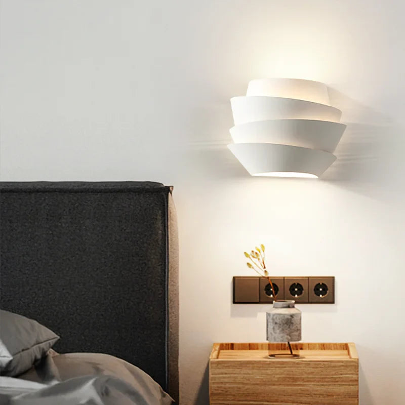 Axyaa Nordic Pinecone White Metal Wall Lamp with LED Lights