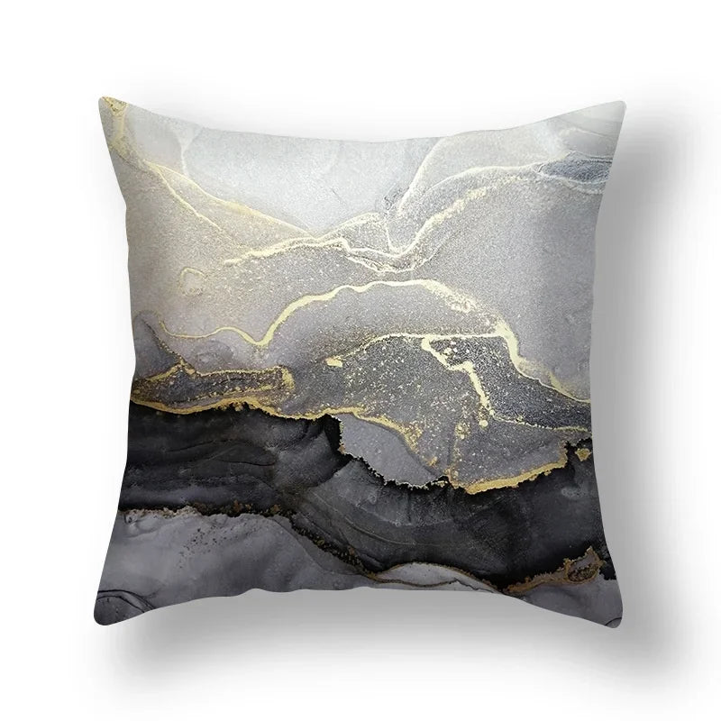 Axyaa Marble Pattern Cushion Cover Set for Home Decor
