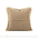 Axyaa Khaki Rice Coffee Linen Fringe Sofa Pillow Cushion