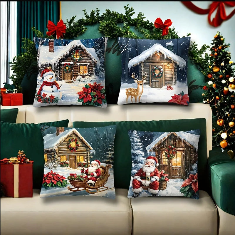 Christmas Snow View Pillowcase - Axyaa Branded Cozy Home Decor