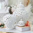 Golden Ceramic Vase for Artistic Flower Arrangement by Axyaa