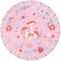 Axyaa Mushroom Floral Round Rug: Non-slip, Washable, Luxury Decor for Living Room & Bedroom.