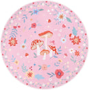 Axyaa Mushroom Floral Round Rug: Non-slip, Washable, Luxury Decor for Living Room & Bedroom.