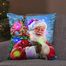 Axyaa LED Retro Santa Christmas Lights Pillowcase Home Decor 45x45