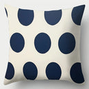 Axyaa Geometric Blue & White Pillow Covers, 17.7" Square, Contemporary Home Decor