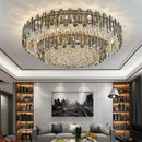 Modern Crystal Ceiling Lamp by Axyaa for Luxury Living Room & Bedroom, Gold Fixture