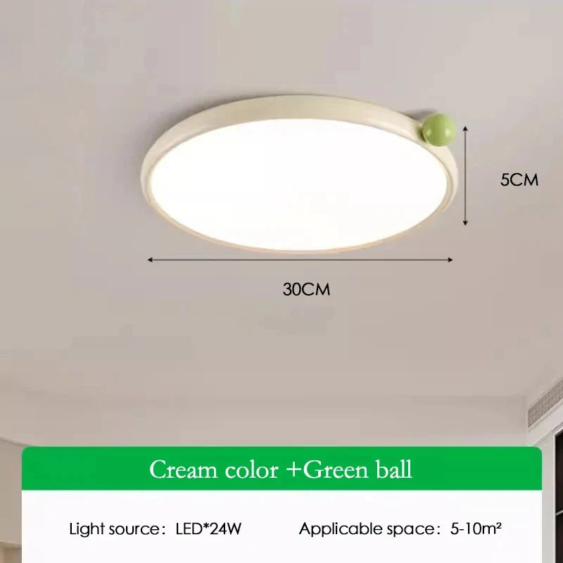 Axyaa Round LED Ceiling Lamp: Modern Bedroom Study Lighting for Elegant Home Decor