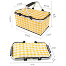 Axyaa Insulated Picnic Basket: Large Capacity Portable Foil Cooler Bag for Outdoor Activities