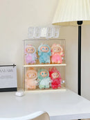 Axyaa Labubu Dolls Acrylic Display Case Dustproof Blind Box Plush Doll Storage Box