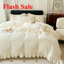 Korean Princess Style Lace Ruffles Wedding Bedding Set by Axyaa