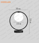 Axyaa Frosted Glass Ball Table Lamp Gold Silver Brass Black Study Bedroom Lighting