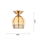 Axyaa Vintage Glass LED Ceiling Lamps, American Copper Finish for Home Living Room Lighting