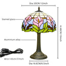 Axyaa Calla Lily Stained Glass Desk Lamp, Handmade Night Light