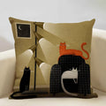 Axyaa Funny Cat Cartoon Pillowcase Linen Cushion Cover for Kids Nursery