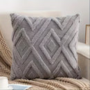 Axyaa Luxe Grey Faux Fur Plush Throw Pillow Cover for Stylish Home Decor