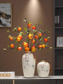 Axyaa Chinese Style Sofa Set with Vases - High-End Décor for Living Room & Dining Area